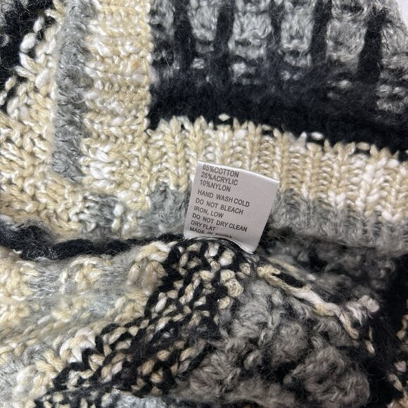 Pol Women Multicolor Cable Open Knit Open Front Long Cardigan Sweater Sz L - Picture 5 of 6